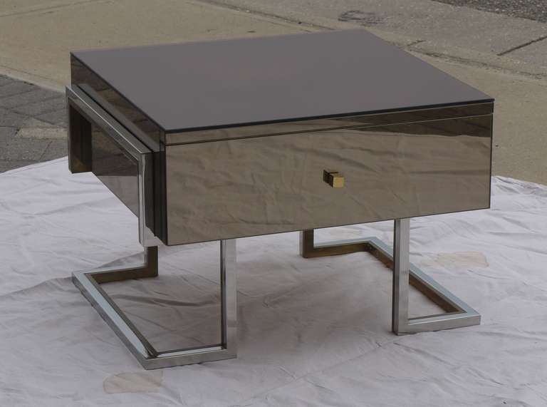 Mirrored Side Tables by Michel Pigneres For Sale 1