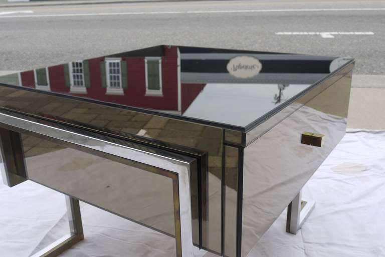 Mirrored Side Tables by Michel Pigneres For Sale 2