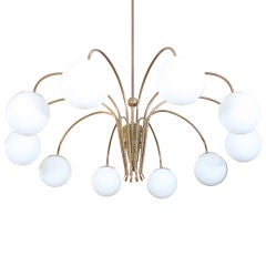 Overscale Vintage Lightolier Chandelier with 8" Globes