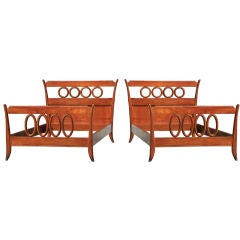 Vintage Pair of 1940's Italian Walnut Daybeds