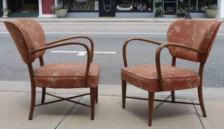 Mid-Century Modern Pair of Royere Style Chairs