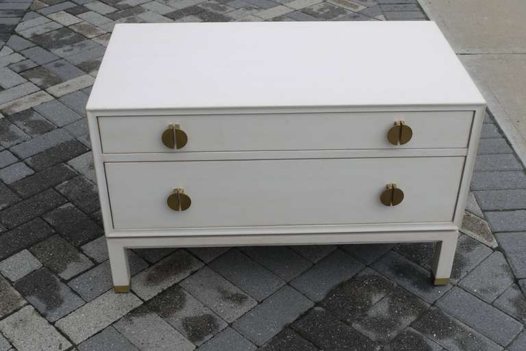 Faux Ivory Low Chest by Dunbar For Sale 1