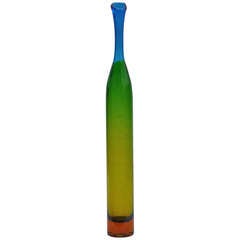 Vase bouteille Blenko à quatre couleurs de Joel Philip Myers