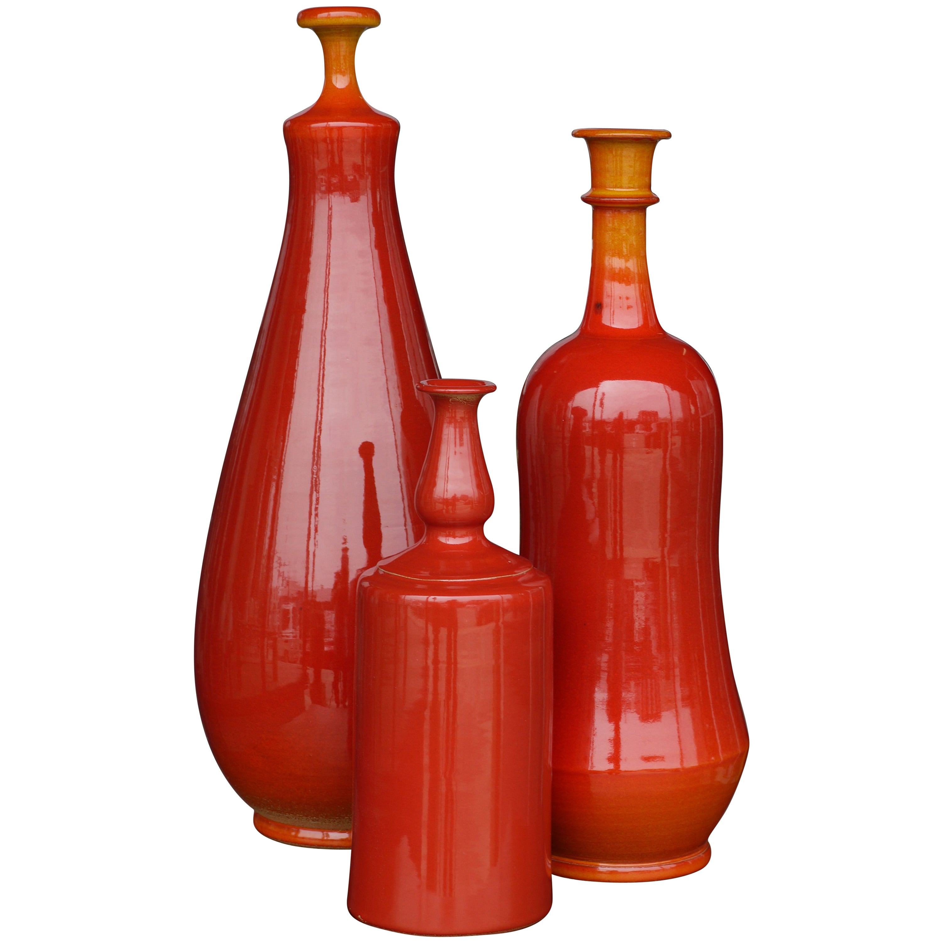 Vibrant Grouping of Italian Ceramic Vases For Sale