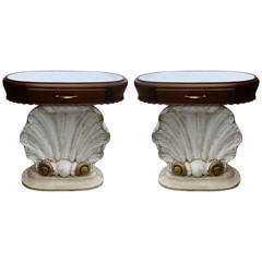 Pair of Italian Scallop Shell End Tables 12