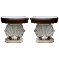 Pair of Italian Scallop Shell End Tables