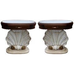 Pair of Italian Scallop Shell End Tables