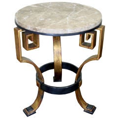 Parcel Gilt Wrought Iron Table with Marble Top
