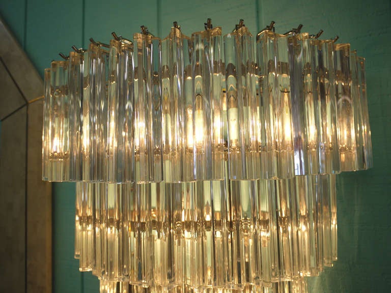 Murano Glass Huge Pair of Venini Triedi Sconces