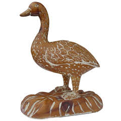 Canard en bois sculpté par Sarreid