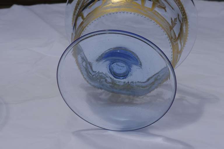 Footed Glass Bowls by Salviati and Co. and Decorated by Francesco Toso Borella 2