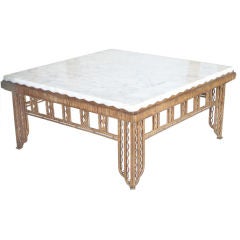 Diminutive Gilt Iron Coffee Table attr. to Marcel Bergue