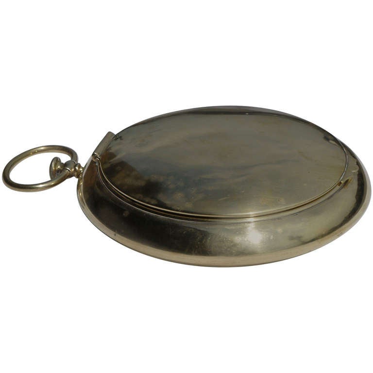 Vintage Italian Pocket Watch Shaped Brass Box For Sale at 1stdibs