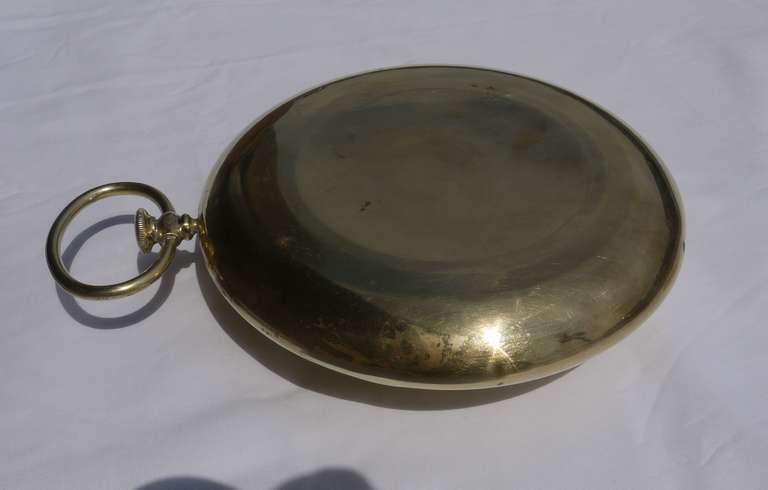 Mid-20th Century Vintage Italian Pocket Watch Shaped Brass Box For Sale