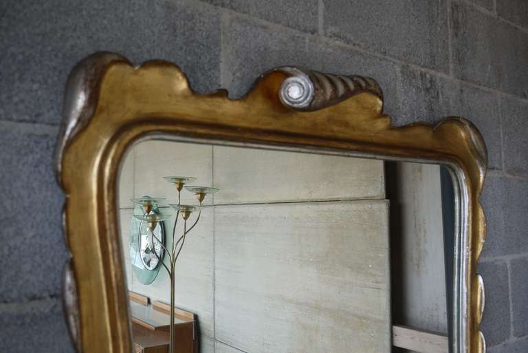 vintage scalloped edge mirror