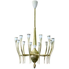 Italian 12 Arm Chandelier in the style of Ponti