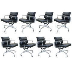 Vintage Set of Eight Eames "Soft Pad" Chairs designed for Herman Miller