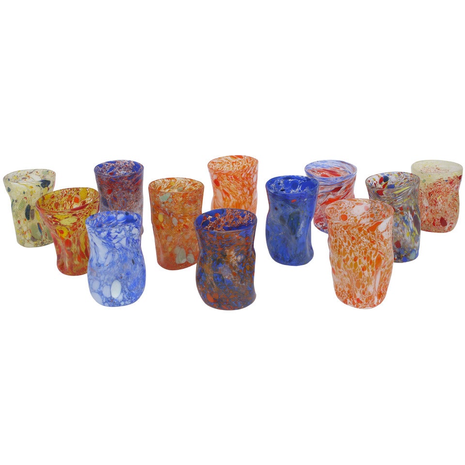 Set of 12 Murano Glass Tumblers at 1stDibs