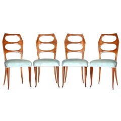 Sculptural Set of 4 Italian Chairs