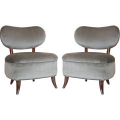 Pair of French 1940s Slipper Chairs
