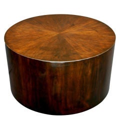 Ebonized Drum Coffee Table in Polished Lacquer