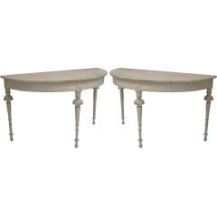 Pair of early 19th Century Gustavian Demilunes