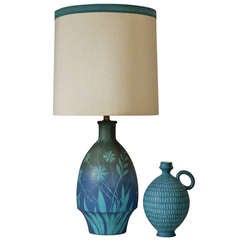 Raymor Cornflower Lamp & Vase