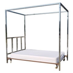 Absolutely Stunning 1940s Chrome Canopy Bed 7