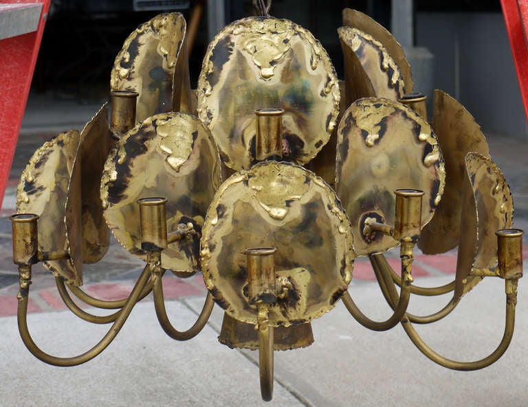 Brutalistischer Kronleuchter von Tom Greene für Feldman Company