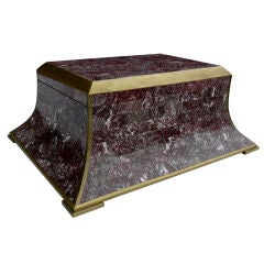 Maitland Smith Tesselated Rouge Marble Box