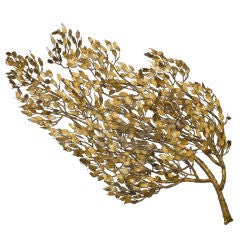 Vintage Realistic Wall Sculpture in Brass and Copper