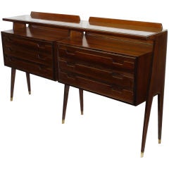 Parisi Style Rosewood Dresser with Glass Plateau