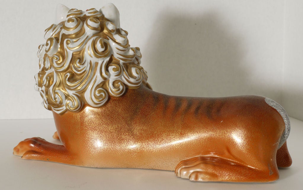 Vintage Italian Recumbent Lion Figure 1