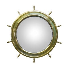 Vintage 1940s Brass Mirror attributed to Hermes