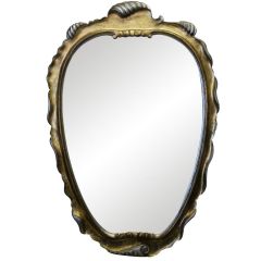 Large Dorothy Draper Style Mirror in Gold and Silver Leaf