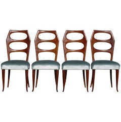 Sculptural Set of 4 Italian Chairs style of Paolo Buffa