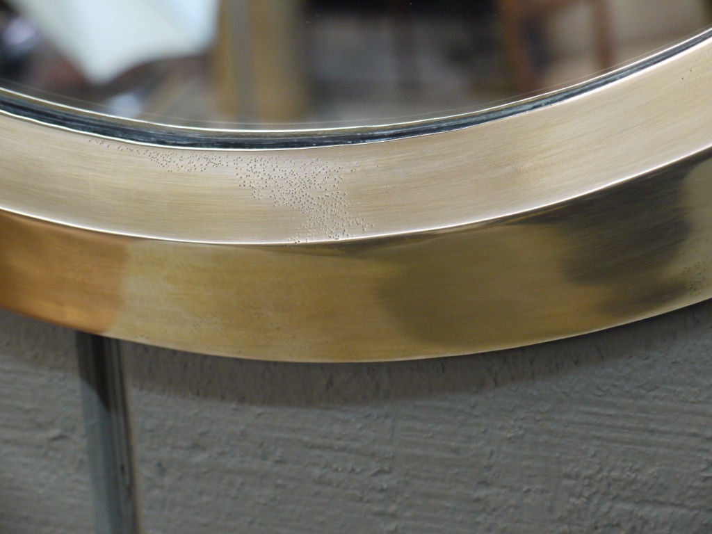 Large Cast Brass Oval Mirror