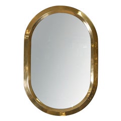 Large Cast Brass Oval Mirror