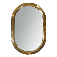 Large Cast Brass Oval Mirror