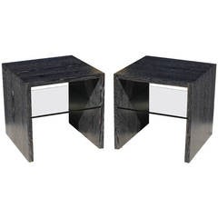 Pair of Cerused Oak End Tables 3