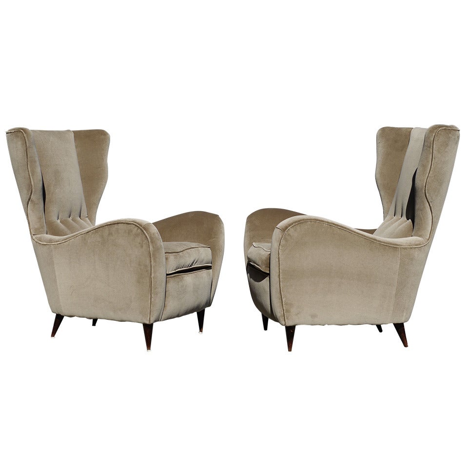 Pair of Paolo Buffa Wingback Chairs