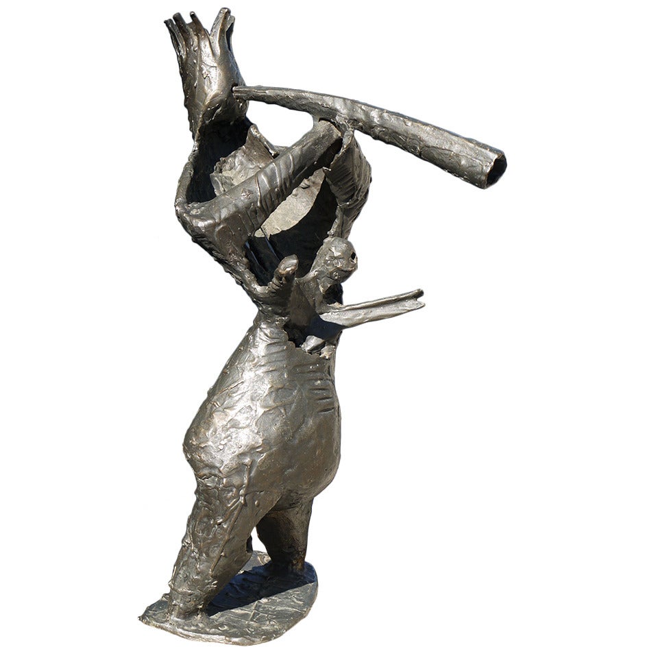 Mid-Century Bronze Figural Abstraction