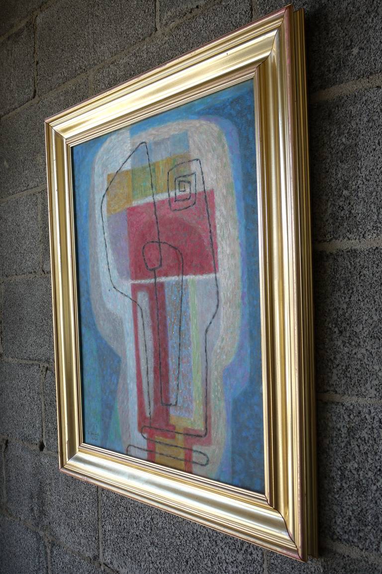 Abstract Oil Painting by Bernard Segal For Sale 1