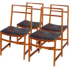 Rosewood and Leather Chairs by Renato Venturi for MiM 12
