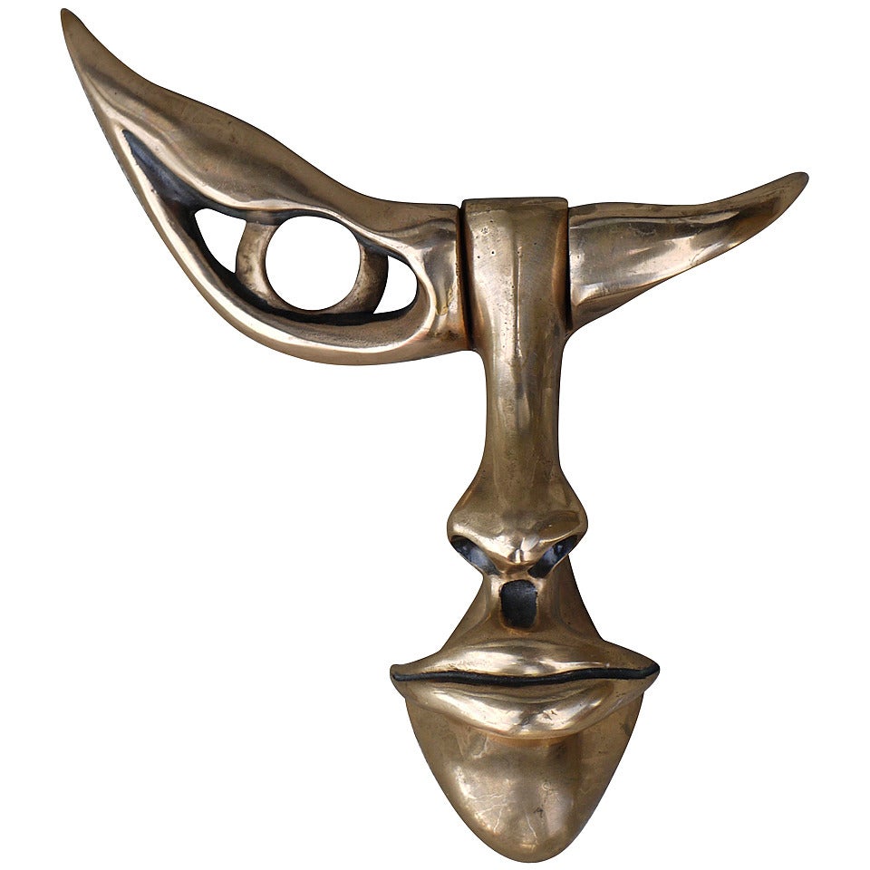 Stylish Bronze Face Door Knocker by Cellura