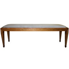 Vintage Stunning Fruitwood and Watergilt Italian Bench circa 1930s