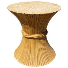 Sheaf of Wheat Rattan Center Table by Mcguire