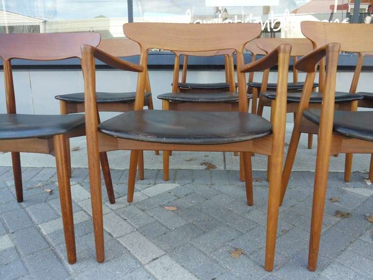 Danish 10 Teak Dining Chairs by Harry Ostergaard for Randers Møbelfabrik