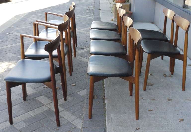 10 Teak Dining Chairs by Harry Ostergaard for Randers Møbelfabrik In Good Condition In Kilmarnock, VA