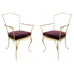 Pair of French Gilt Iron Chairs
